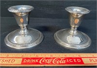 NICE PAIR OF ROGERS STERLING SILVER CANDLE HOLDERS