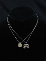 2 Gold Toned Necklaces w/Charms