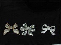 3 Bow Brooches