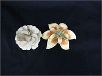 2 Flower Brooches