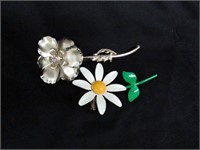 2 Floral Brooches