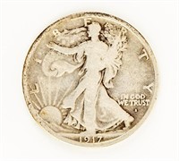 Coin Scarce 1917-S Walking Liberty Half Dollar, F