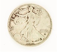 Coin Scarce 1916-D Walking Liberty Half Dollar, XF