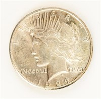 Coin Scarce 1924-S Peace Dollar, Gem BU