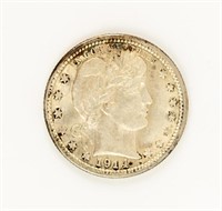 Coin 1914-P Barber Quarter, Choice BU