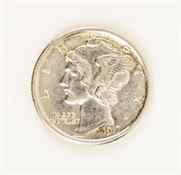 Coin  Scarce Dated 1917-D Mercury Dime, Ch. BU