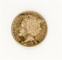Coin Rare 1894, Silver 1 Peseta, Spain, XF