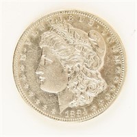 Coin Rare 1884-S Morgan Silver Dollar, Ch. AU