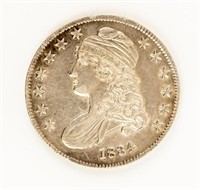 Coin Rare 1834 Large  Bust Half Dollar, Ch. AU