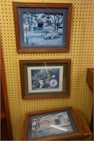 3pc Country Picture Frames with Scenery,