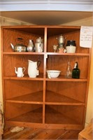4 Tier Pine Corner Cabinet, Mesures: 63"W x 32"D