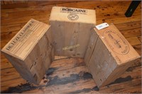 3pc Wooden Wine Bottle Crates, Measures: 19.5" x