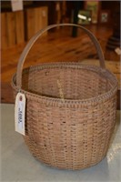 White Oak Woven Basket with Bentwood Handle,