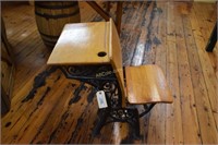 Vintage School Desk, Cast Iron/Maple Wood