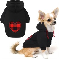 (XS)Plaid Dog Hooded Sweatshirt