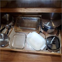 Contents of Cabinet - 1 Shelf w/Farberware Cookwar