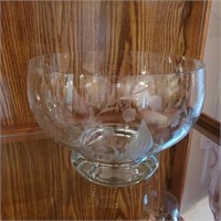 Krosno Poland "Lily of the Valley" Glass Bowl
