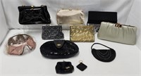 Collection of 8 Vintage Style Clutch Purses & Hat