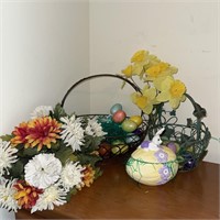 Faux Flowers w/ Easter Decor