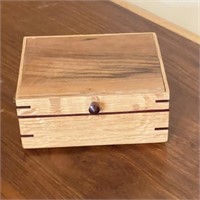 Handcrafted Wood a box w/ Contents