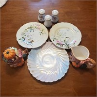 Mixed Lot of Decorative Plates & Fall Cream & Suga