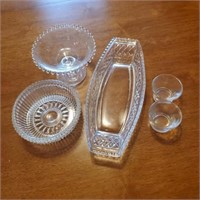 Mixed Glass Lot - Candlewick Jelly Compote, Candy