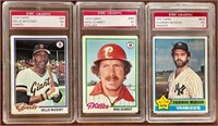 3 Topps Baseball Collector's Cards