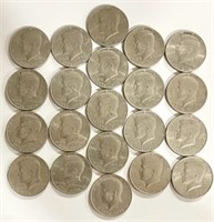 21 Assorted Kennedy Half Dollars