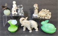 Assorted Stone and Glass Collectibles