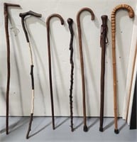 Collection of 7 Vintage Walking Sticks/Canes