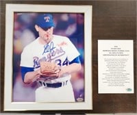 Signed and Framed Nolan Ryan Picture w/COA