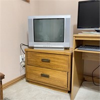 Vintage TV w/  2 Drawer Nightstand