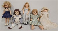 Collection of  5 Vintage Dolls.