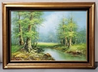 Beautiful Framed Oil Painting Signed Whitman