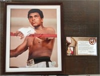 Signed and Framed Muhammad Ali Picture w/ COA