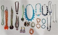 Collection of Beaded & Faux Stone Costume Jewelry