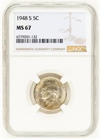 Coin 1948-S Jefferson Nickel, NGC-MS67