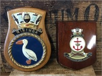 2 x Naval Crests Hand Paited