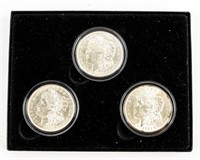 Coin 1921(3) P+D+S, Morgan Silver Dollars, BU