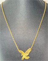 Gold Tone Plated Eagle Necklace 22"