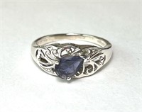 Sterling Amethyst Ring 2 Grams Size 8.75