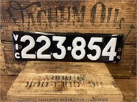 Vintage Enamel Embossed Victorian Number Plate