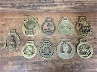 Collection of 9 Horse Brasses