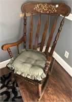 Decorative Wooden Rocking Chair w. (3) Pillows