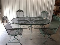 Green Patio Table and Chairs