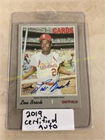 Lou Brock 2019 Certified Auto Card