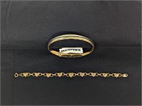 Gold Toned Bangle, Avon Heart Link Bracelet