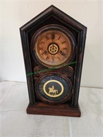Antique spring 30 hour brass clock.