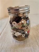 Pint Jar of Vintage Buttons