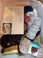 Two totes of yarn.